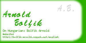 arnold bolfik business card